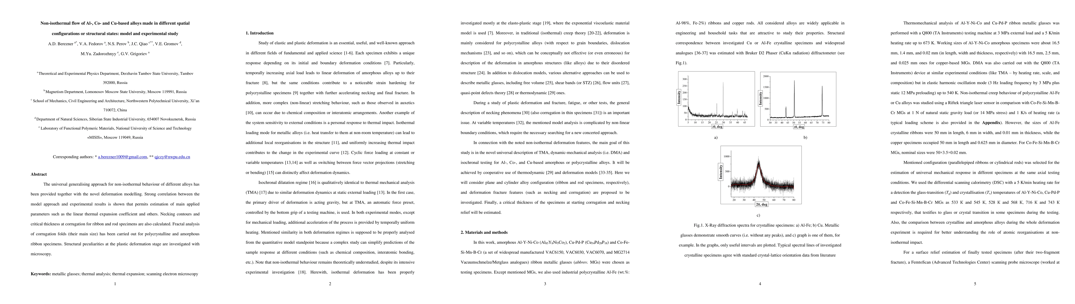 Thumbnail for Non-isothermal flow of Al-, Co- and Cu-based alloys made in different spatial configurations or structural states: model and experimental study