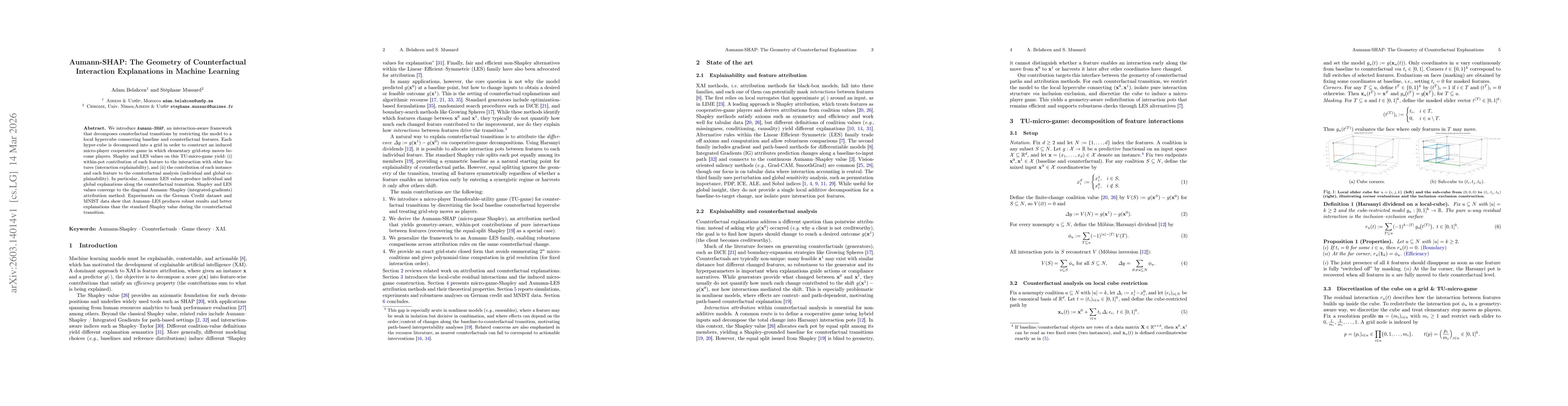 Thumbnail for Aumann-SHAP: The Geometry of Counterfactual Interaction Explanations in Machine Learning