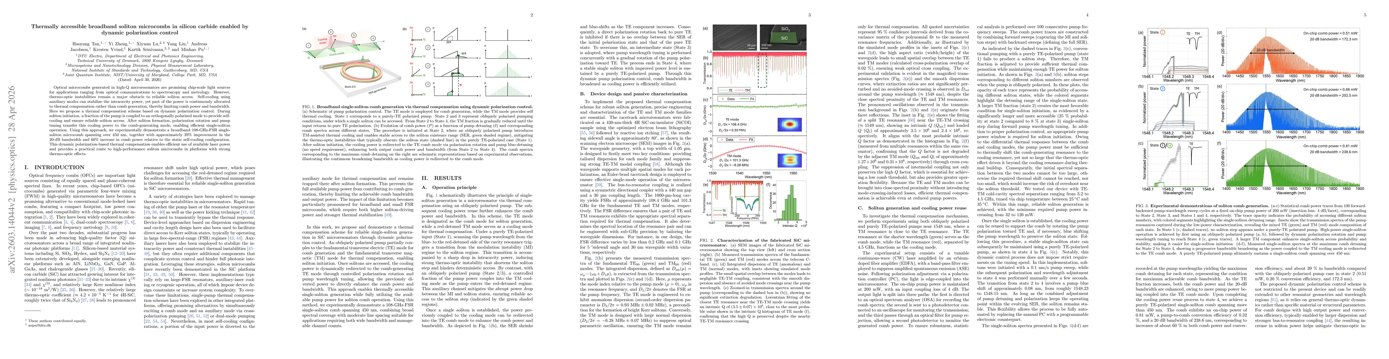 Thumbnail for Thermally accessible broadband soliton microcombs in silicon carbide enabled by dynamic polarization control