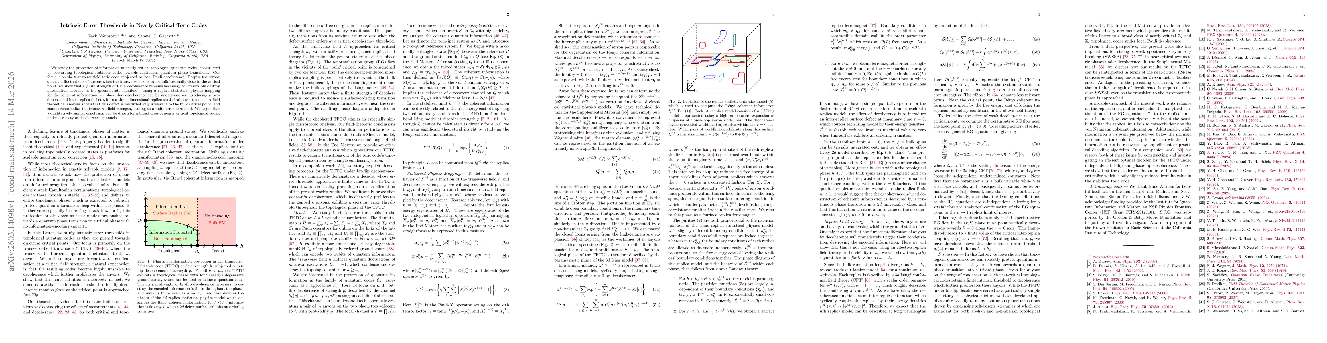 Thumbnail for Intrinsic Error Thresholds in Nearly Critical Toric Codes