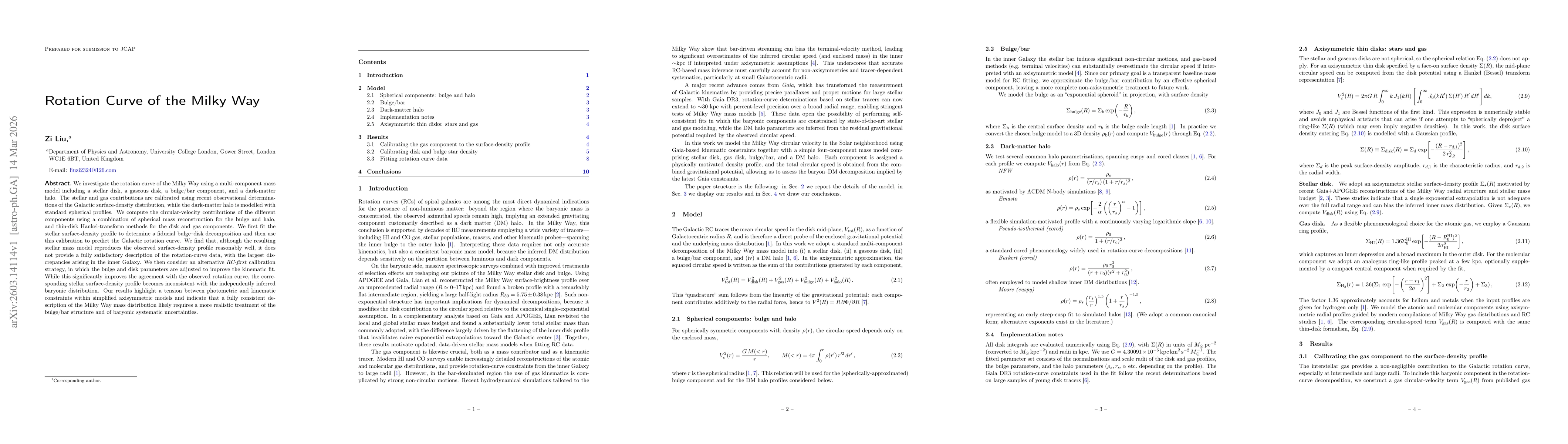 Thumbnail for Rotation Curve of the Milky Way