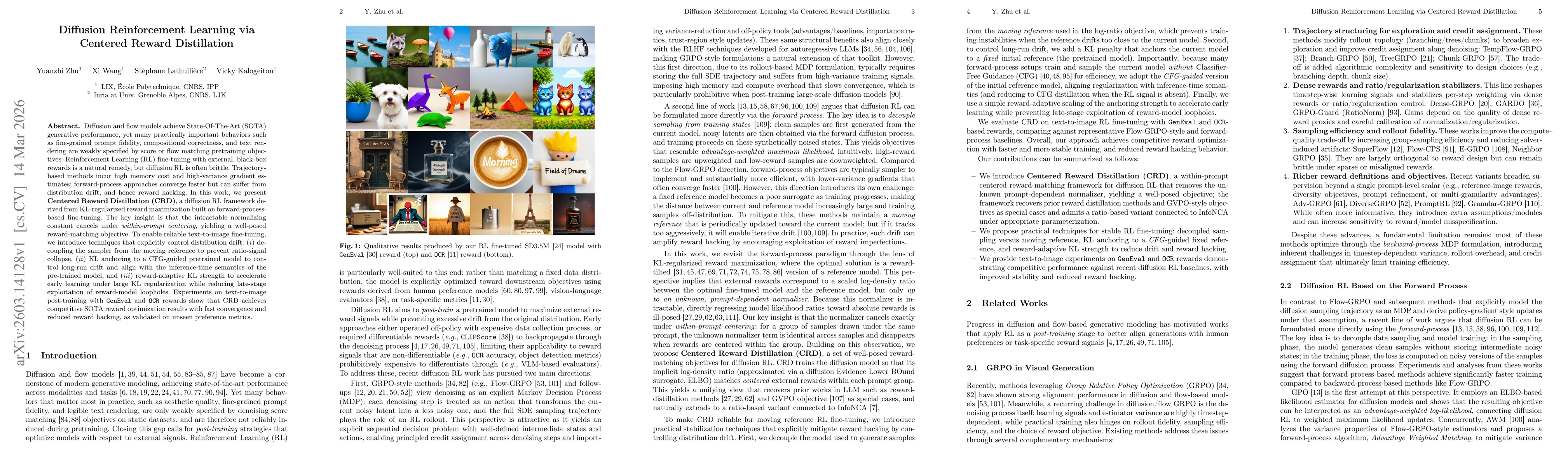 Thumbnail for Diffusion Reinforcement Learning via Centered Reward Distillation