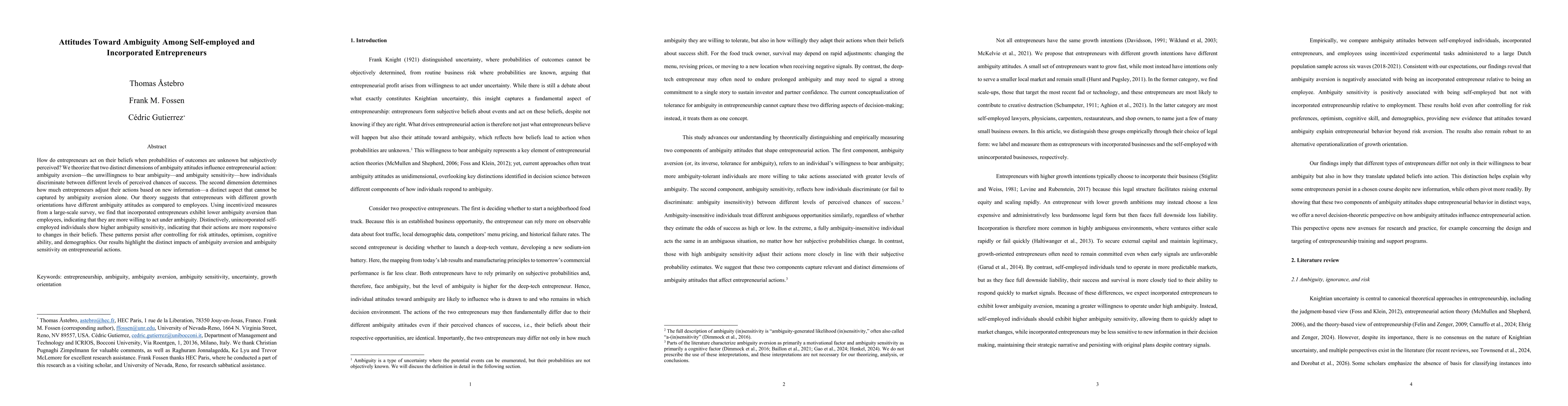 Thumbnail for Attitudes Toward Ambiguity Among Self-employed and Incorporated Entrepreneurs