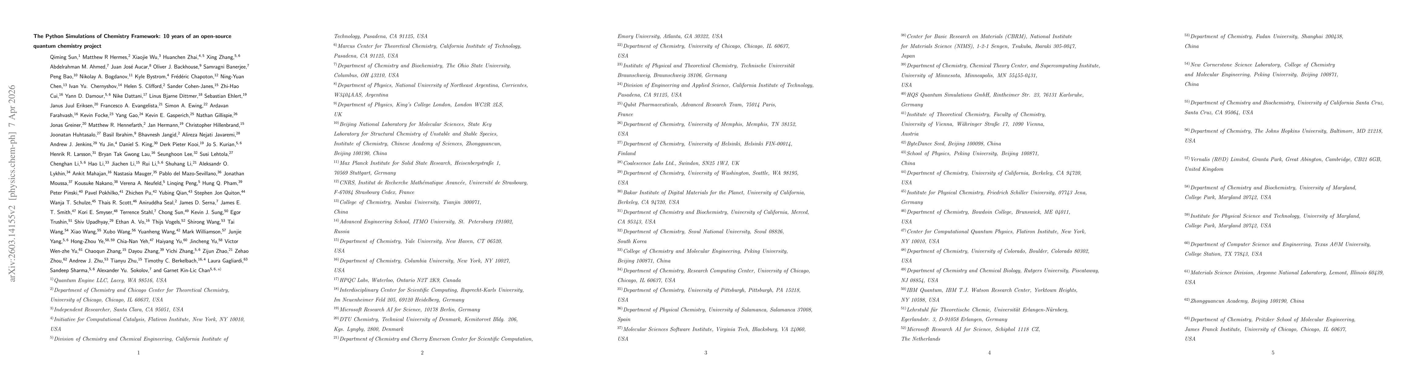 Thumbnail for The Python Simulations of Chemistry Framework: 10 years of an open-source quantum chemistry project