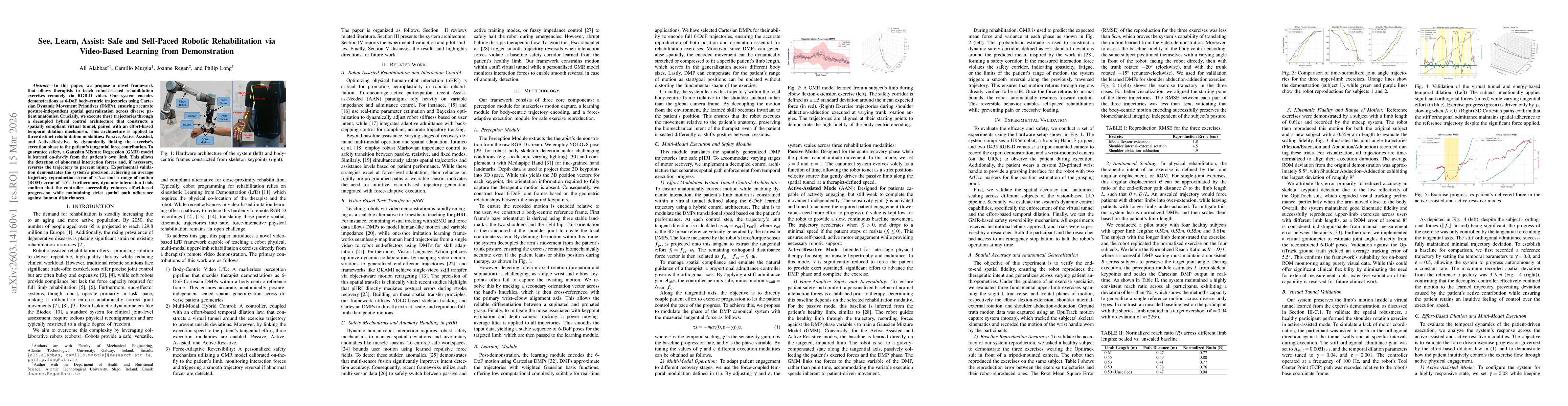 Thumbnail for See, Learn, Assist: Safe and Self-Paced Robotic Rehabilitation via Video-Based Learning from Demonstration