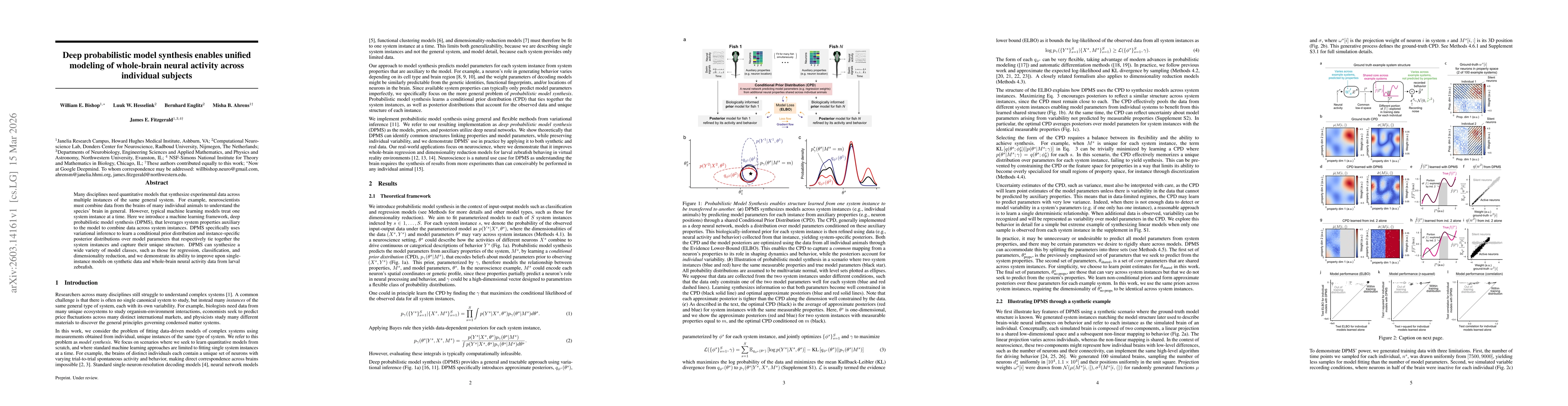 Thumbnail for Deep probabilistic model synthesis enables unified modeling of whole-brain neural activity across individual subjects