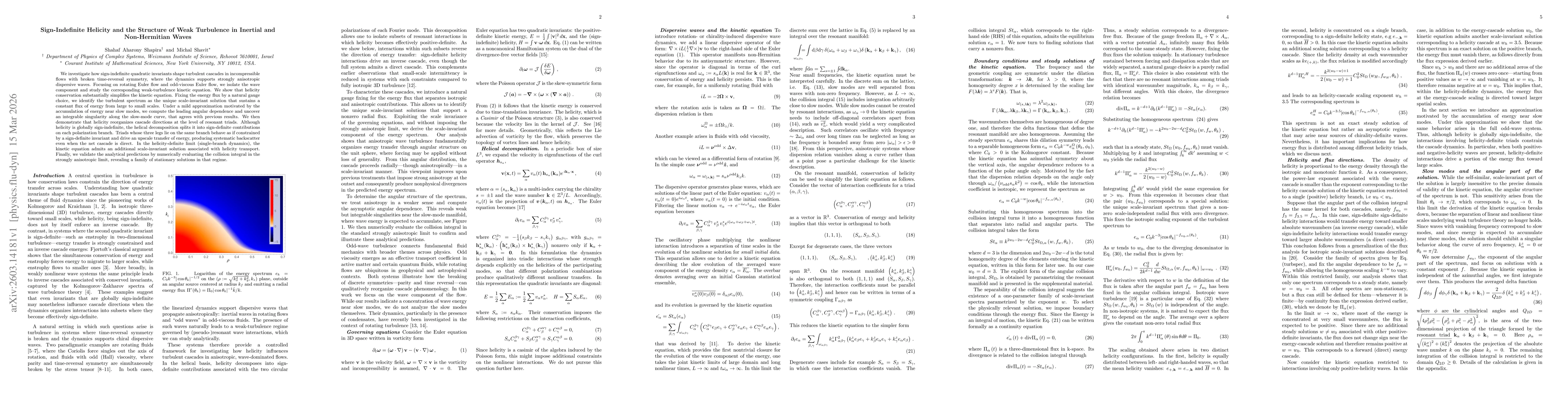 Thumbnail for Sign-Indefinite Helicity and the Structure of Weak Turbulence in Inertial and Non-Hermitian Waves