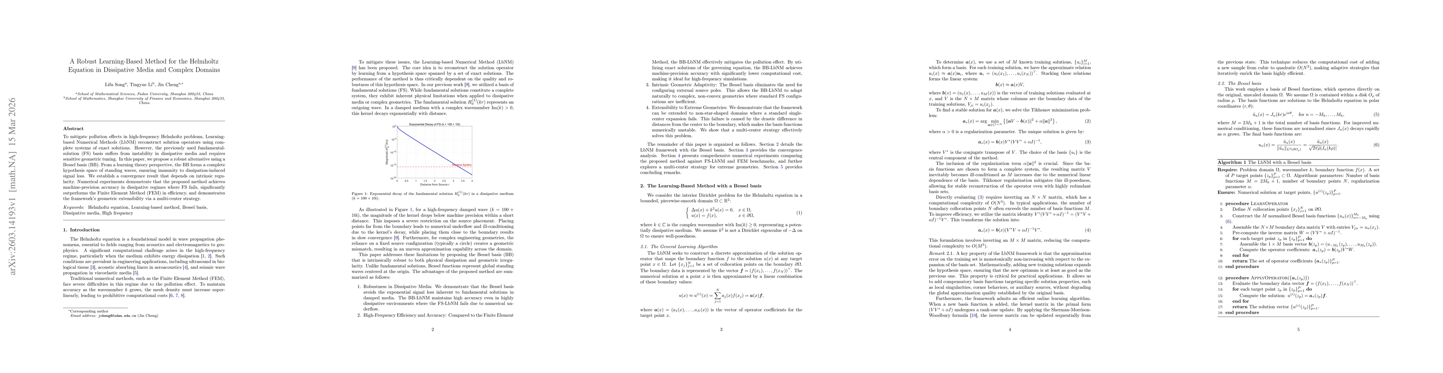 Thumbnail for A Robust Learning-Based Method for the Helmholtz Equation in Dissipative Media and Complex Domains
