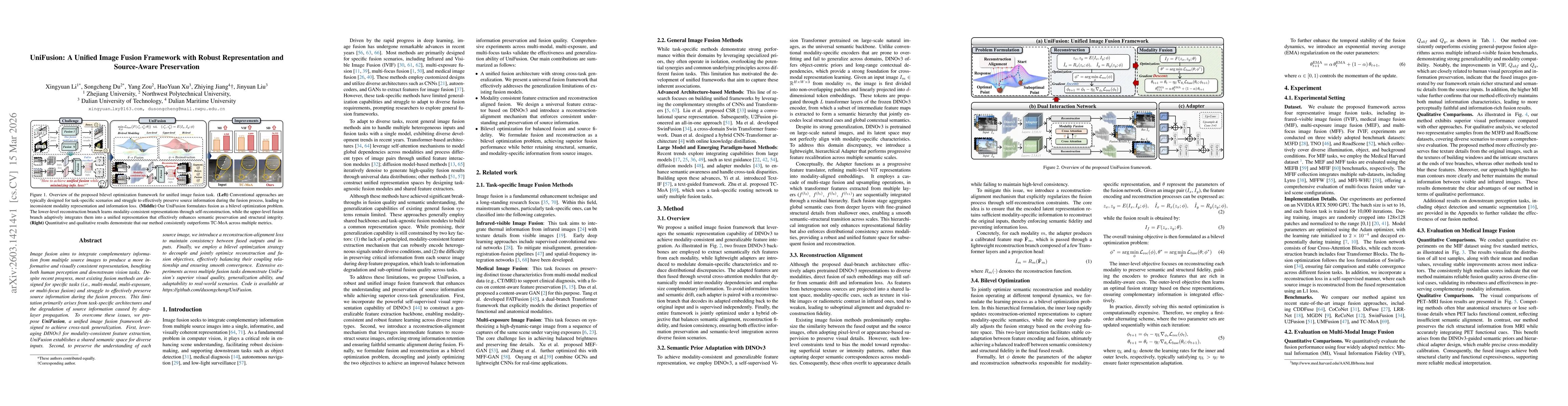 Thumbnail for UniFusion: A Unified Image Fusion Framework with Robust Representation and Source-Aware Preservation