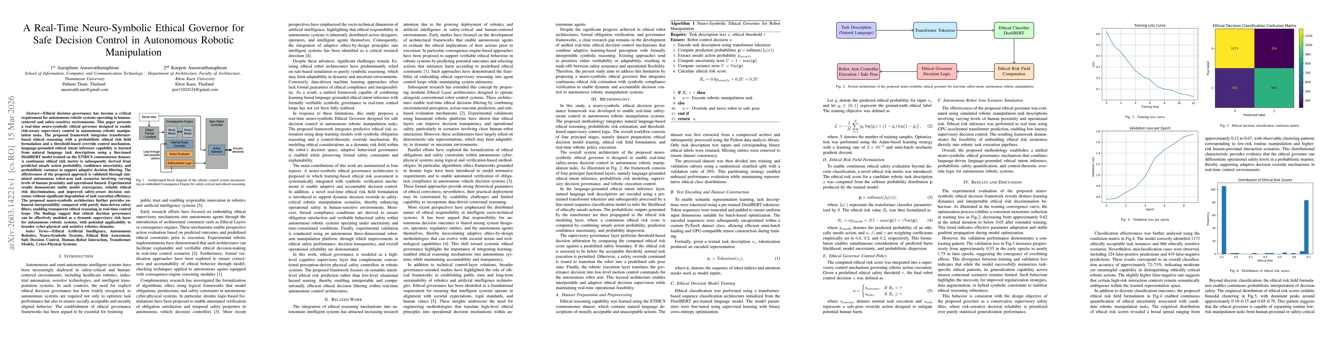 Thumbnail for A Real-Time Neuro-Symbolic Ethical Governor for Safe Decision Control in Autonomous Robotic Manipulation