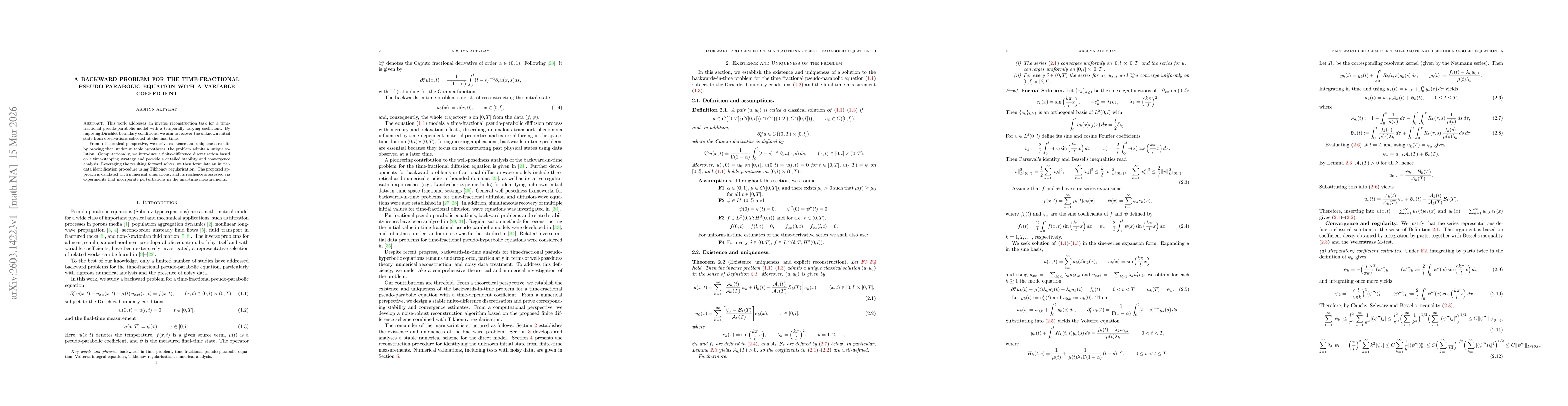 Thumbnail for A backward problem for the time-fractional pseudo-parabolic equation with a variable coefficient