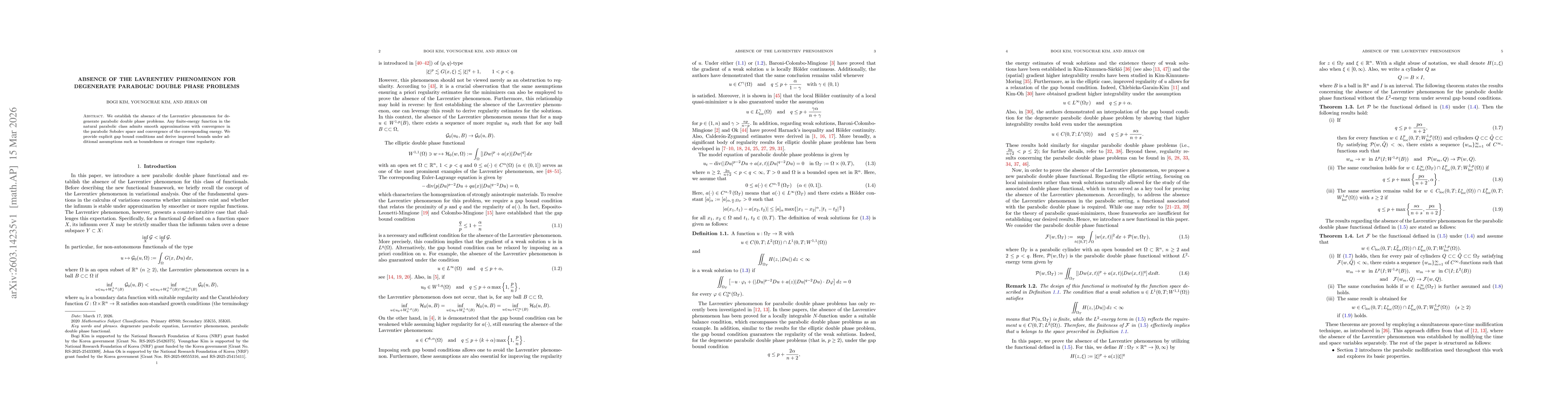 Thumbnail for Absence of the Lavrentiev phenomenon for degenerate parabolic double phase problems
