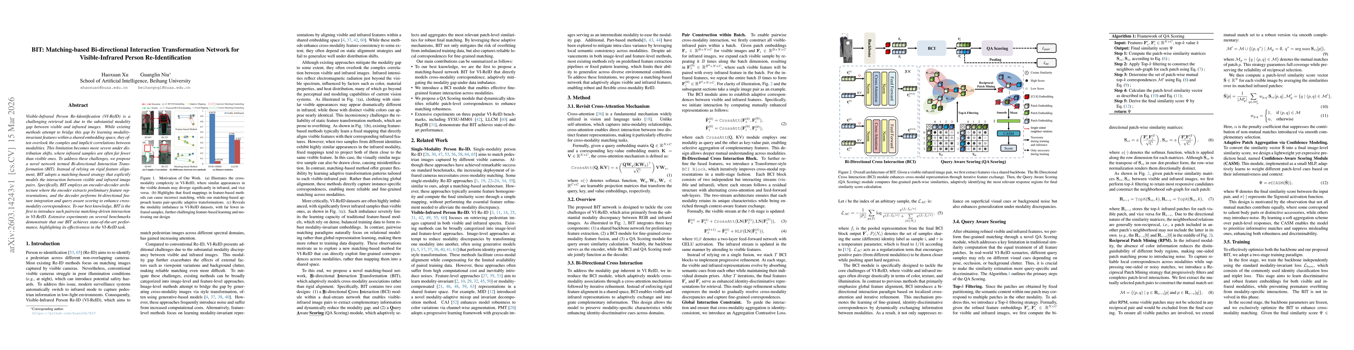 Thumbnail for BIT: Matching-based Bi-directional Interaction Transformation Network for Visible-Infrared Person Re-Identification