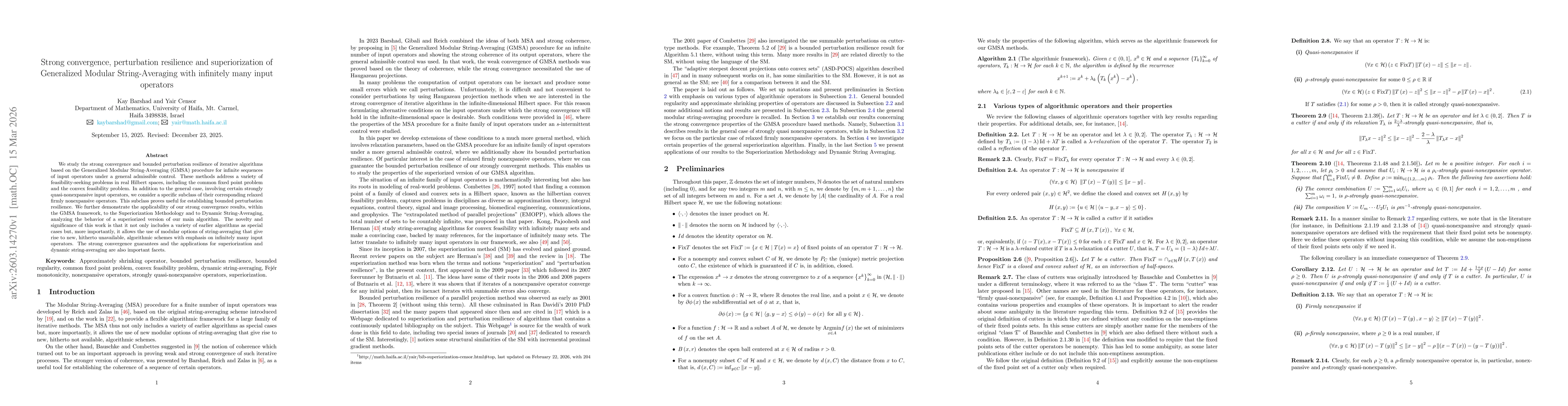 Thumbnail for Strong convergence, perturbation resilience and superiorization of Generalized Modular String-Averaging with infinitely many input operators