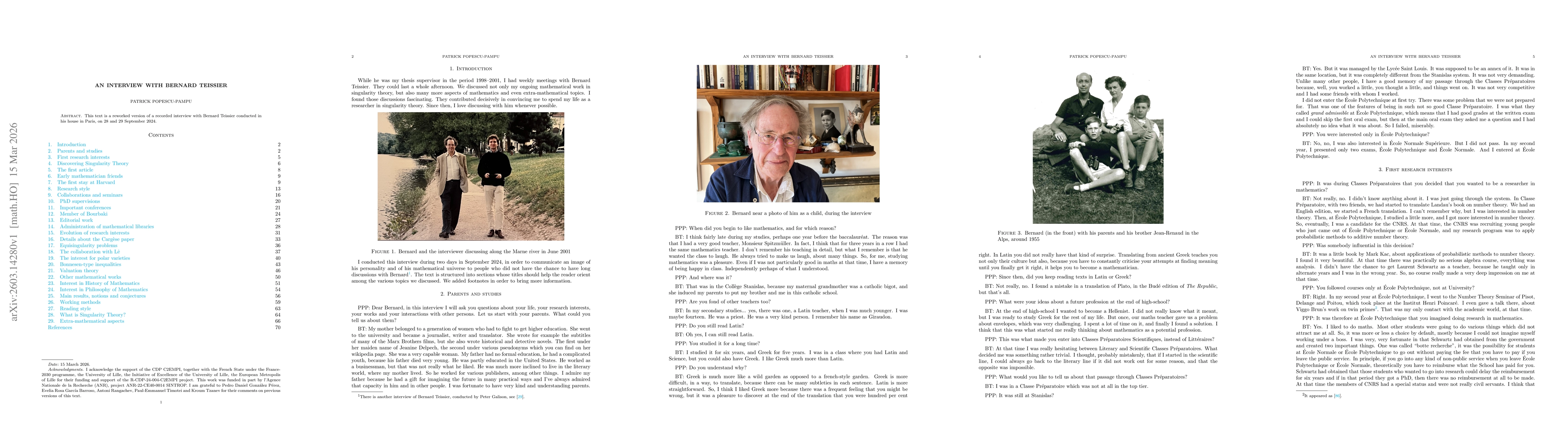 Thumbnail for An interview with Bernard Teissier