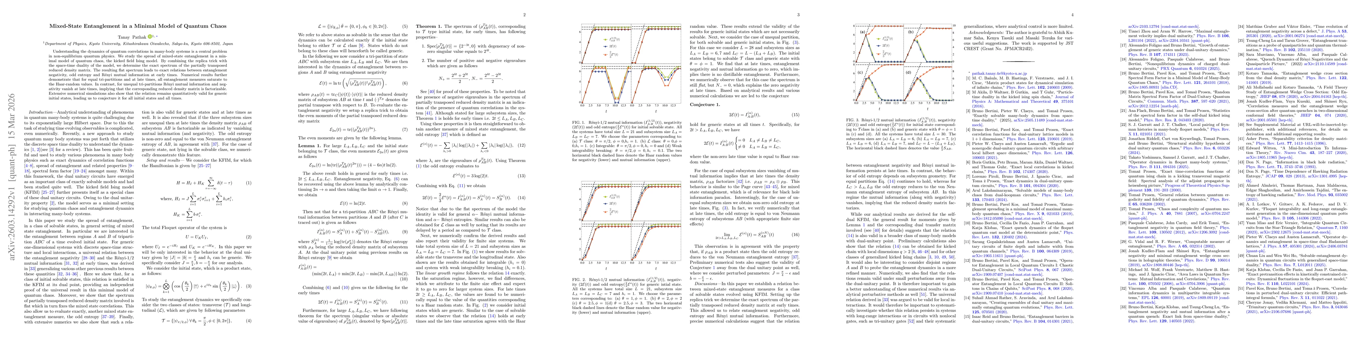 Thumbnail for Mixed-State Entanglement in a Minimal Model of Quantum Chaos