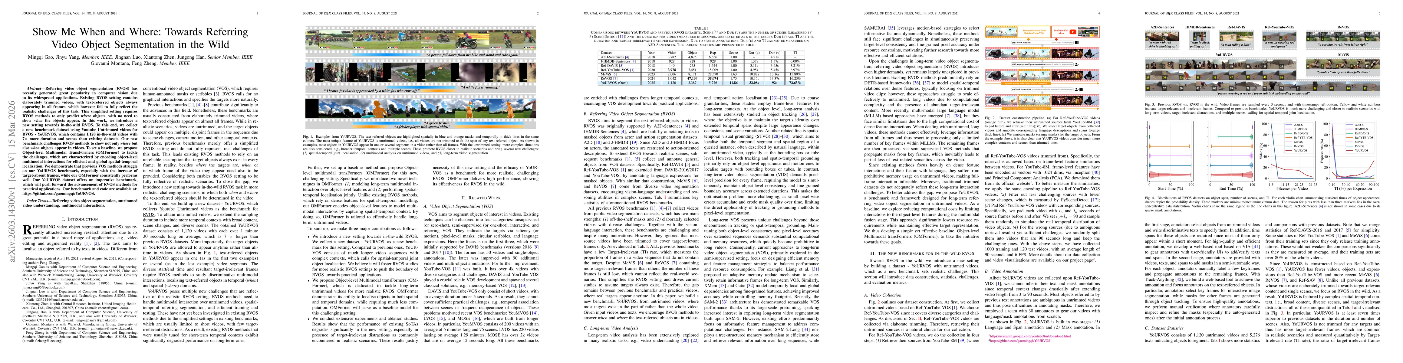 Thumbnail for Show Me When and Where: Towards Referring Video Object Segmentation in the Wild