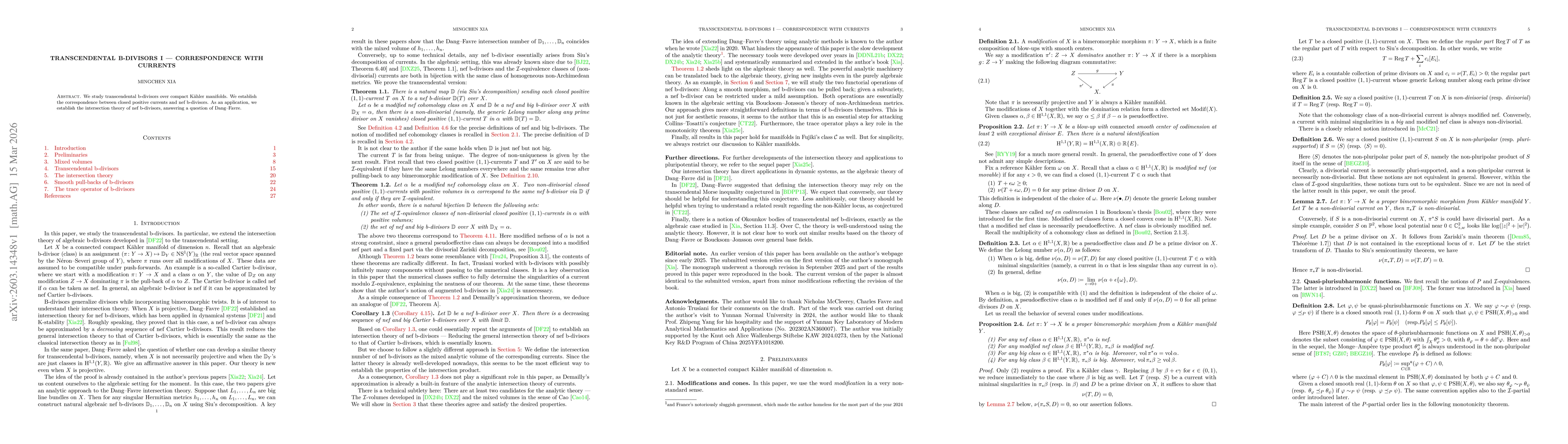 Thumbnail for Transcendental b-divisors I -- Correspondence with currents