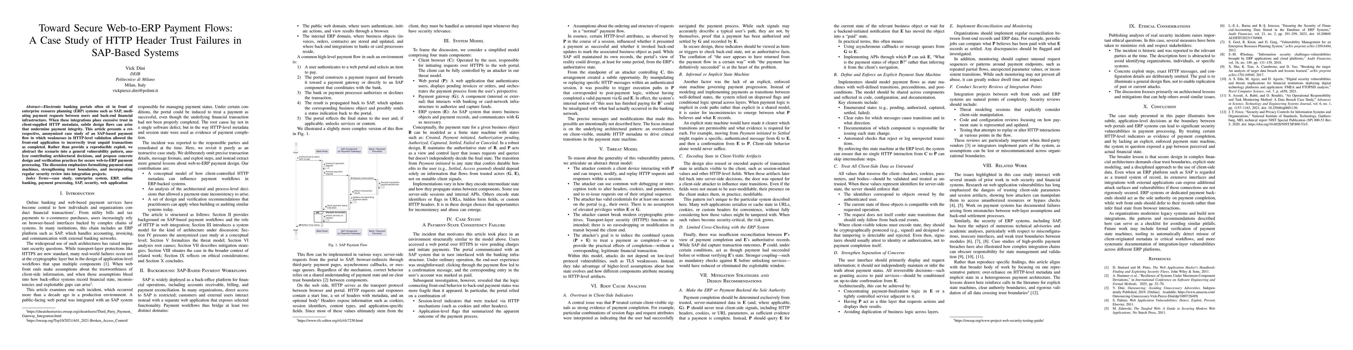 Thumbnail for Toward Secure Web to ERP Payment Flows: A Case Study of HTTP Header Trust Failures in SAP Based Systems