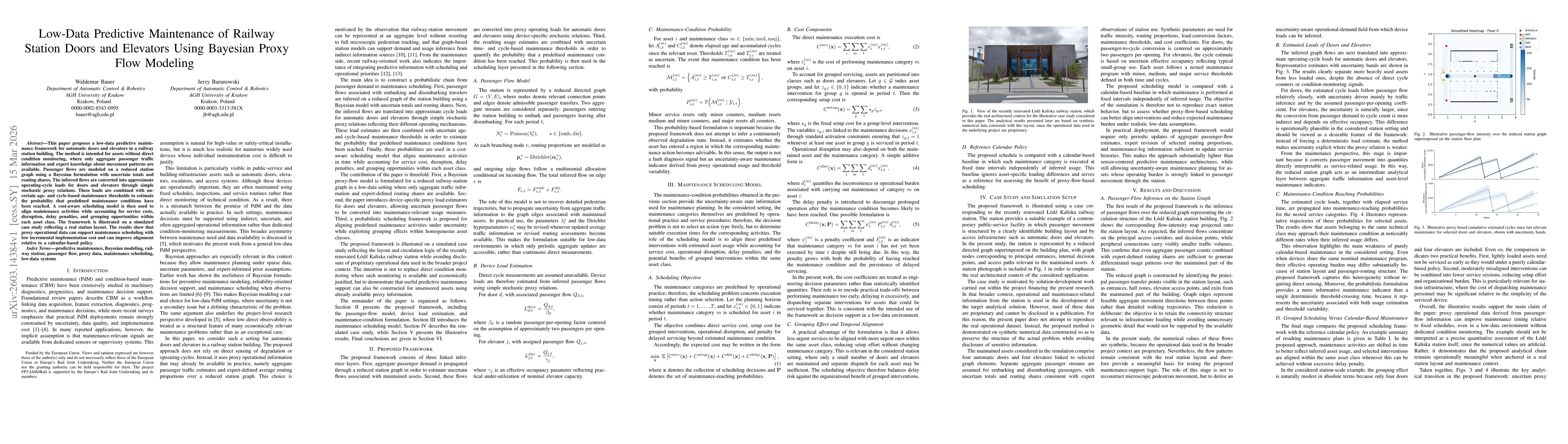 Thumbnail for Low-Data Predictive Maintenance of Railway Station Doors and Elevators Using Bayesian Proxy Flow Modeling