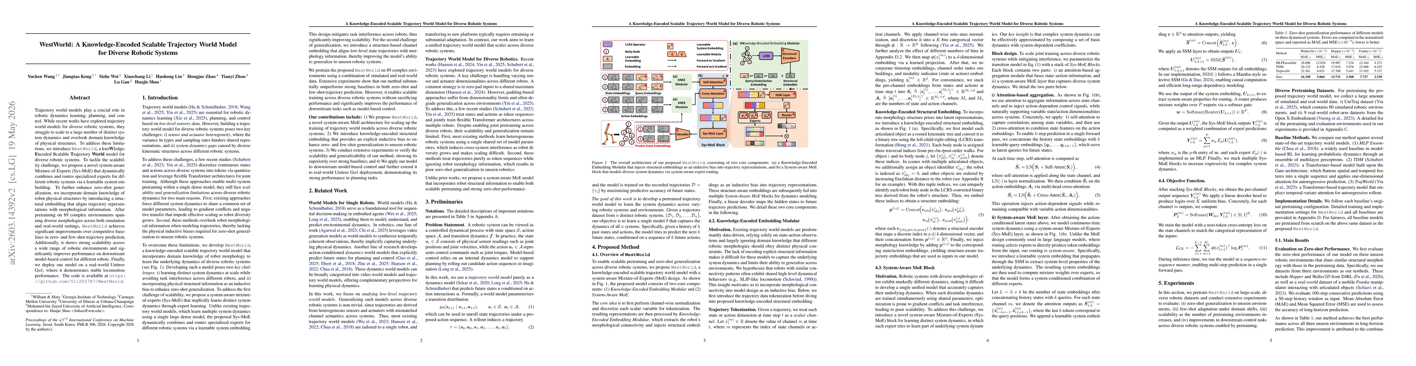 Thumbnail for WestWorld: A Knowledge-Encoded Scalable Trajectory World Model for Diverse Robotic Systems