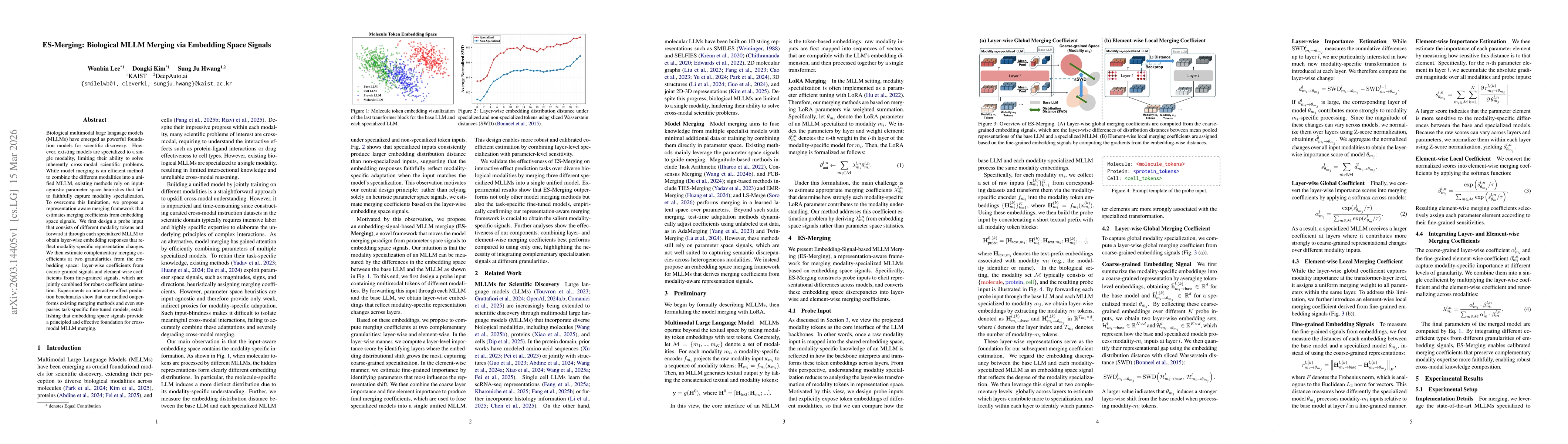 Thumbnail for ES-Merging: Biological MLLM Merging via Embedding Space Signals