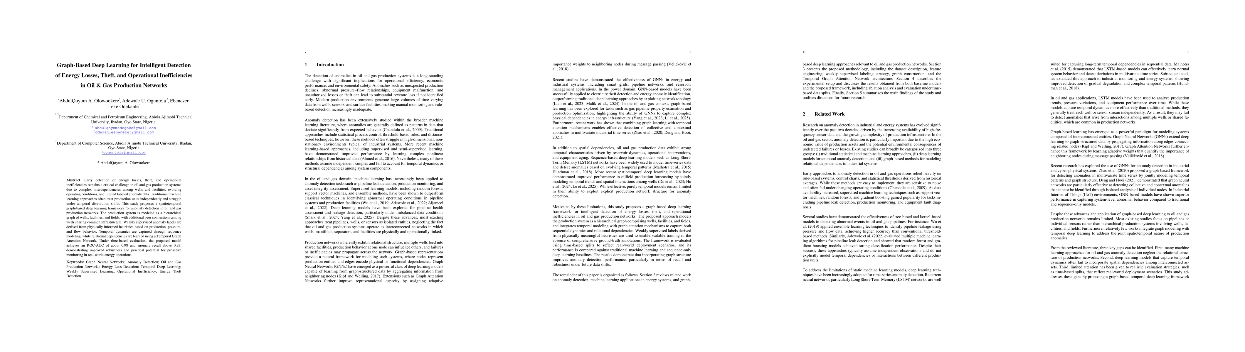 Thumbnail for Graph-Based Deep Learning for Intelligent Detection of Energy Losses, Theft, and Operational Inefficiencies in Oil & Gas Production Networks