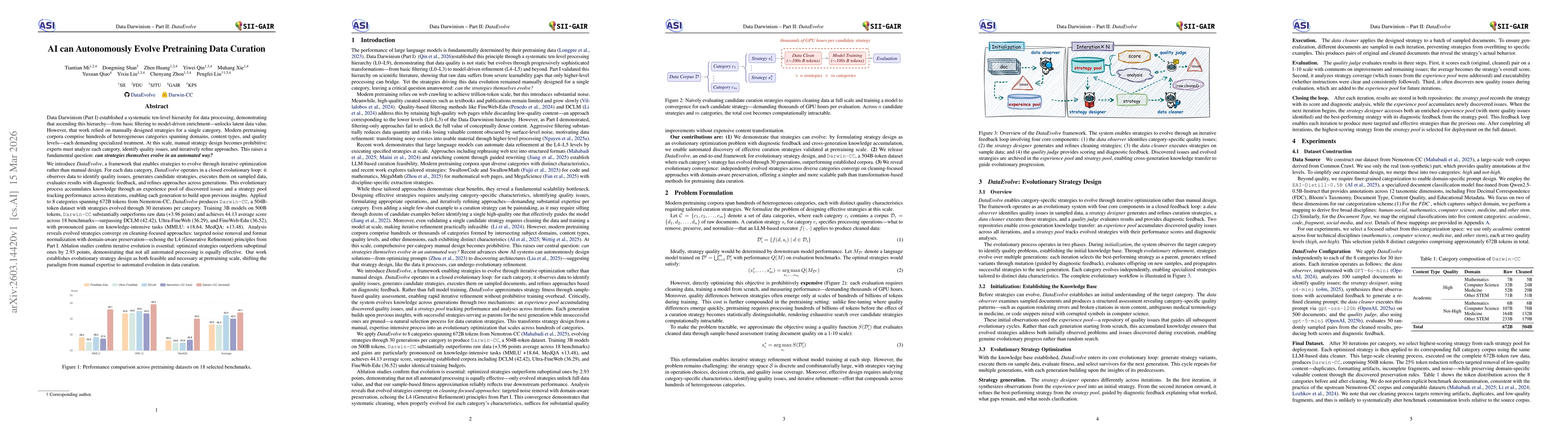Thumbnail for Data Darwinism Part II: DataEvolve -- AI can Autonomously Evolve Pretraining Data Curation