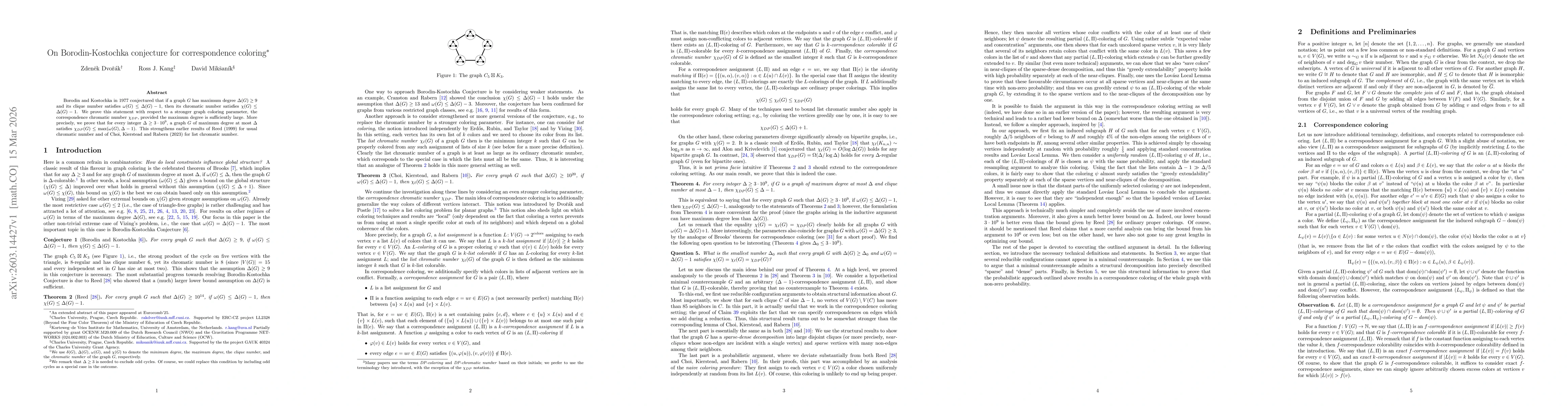 Thumbnail for On Borodin-Kostochka conjecture for correspondence coloring