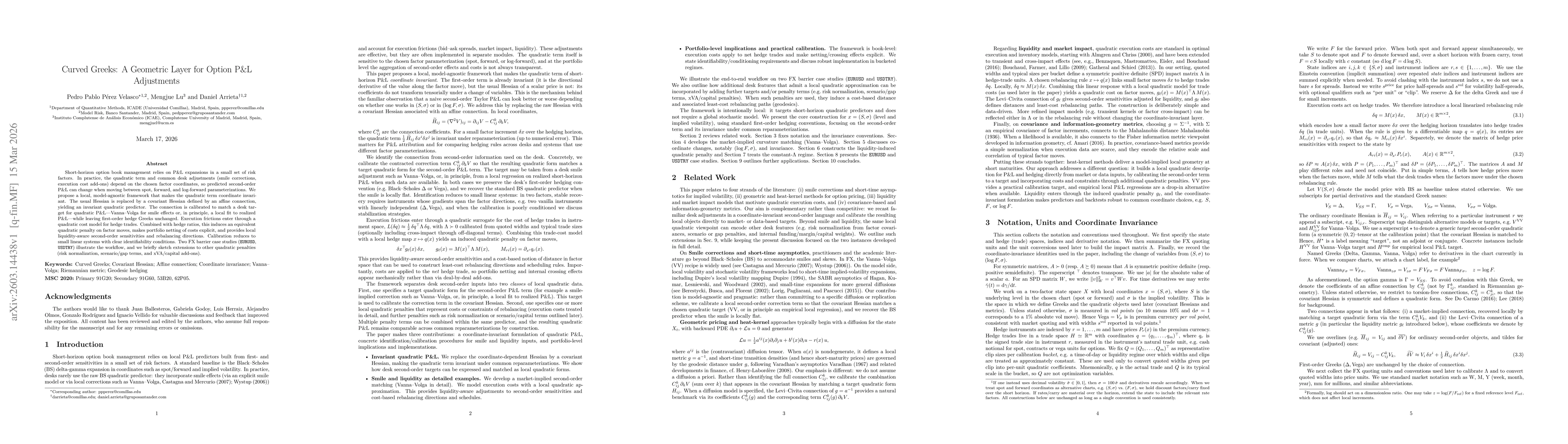 Thumbnail for Curved Greeks: A Geometric Layer for Option P&L Adjustments