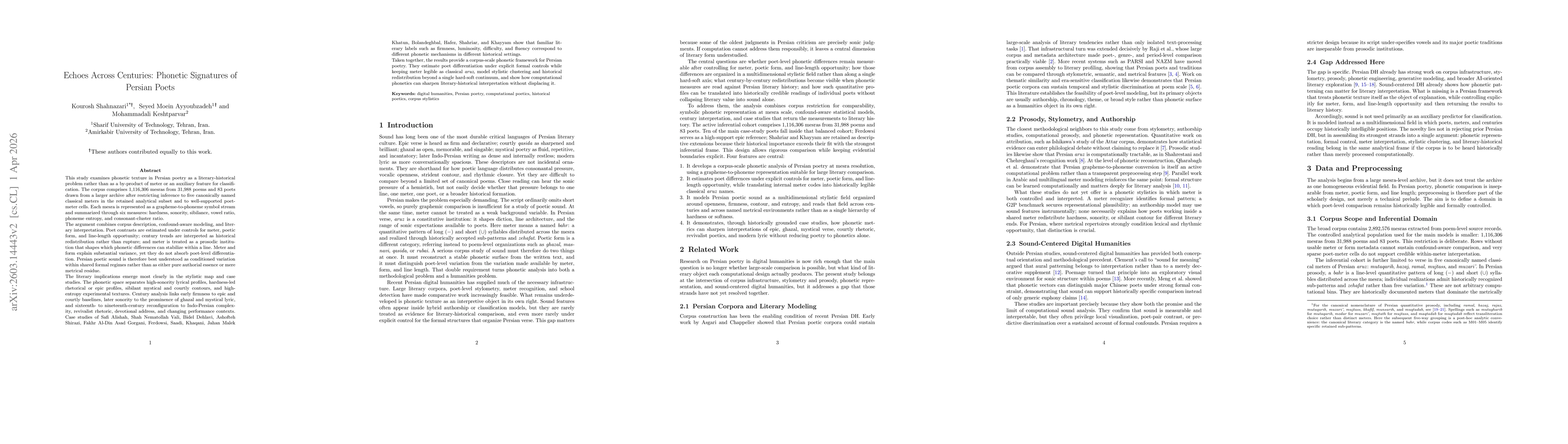 Thumbnail for Echoes Across Centuries: Phonetic Signatures of Persian Poets