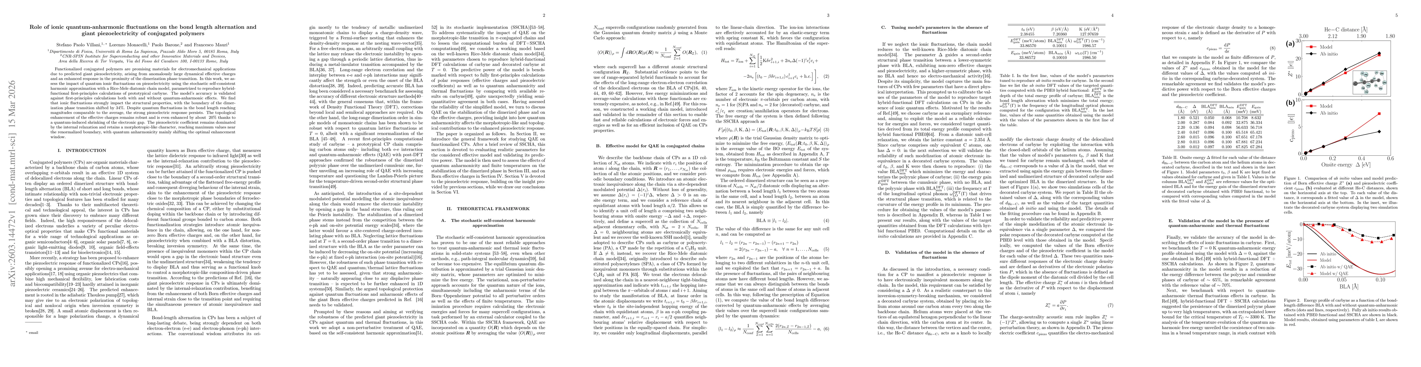 Thumbnail for Role of ionic quantum-anharmonic fluctuations on the bond length alternation and giant piezoelectricity of conjugated polymers