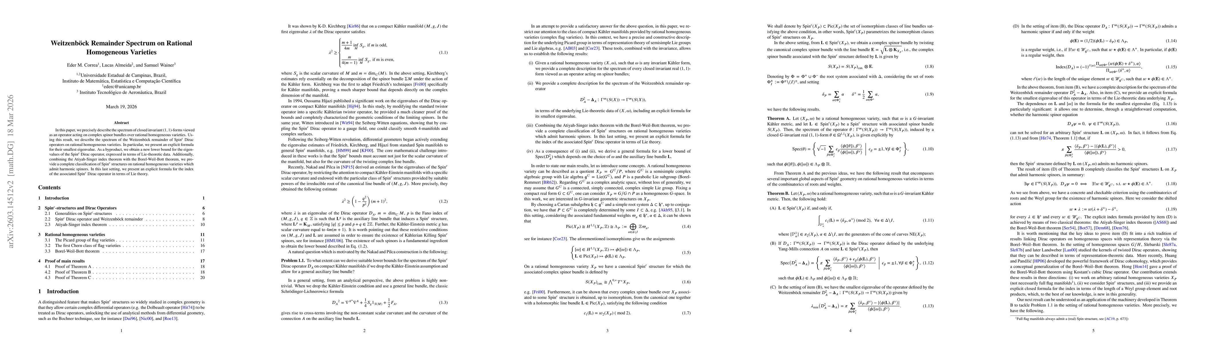 Thumbnail for Weitzenböck Remainder Spectrum on Rational Homogeneous Varieties
