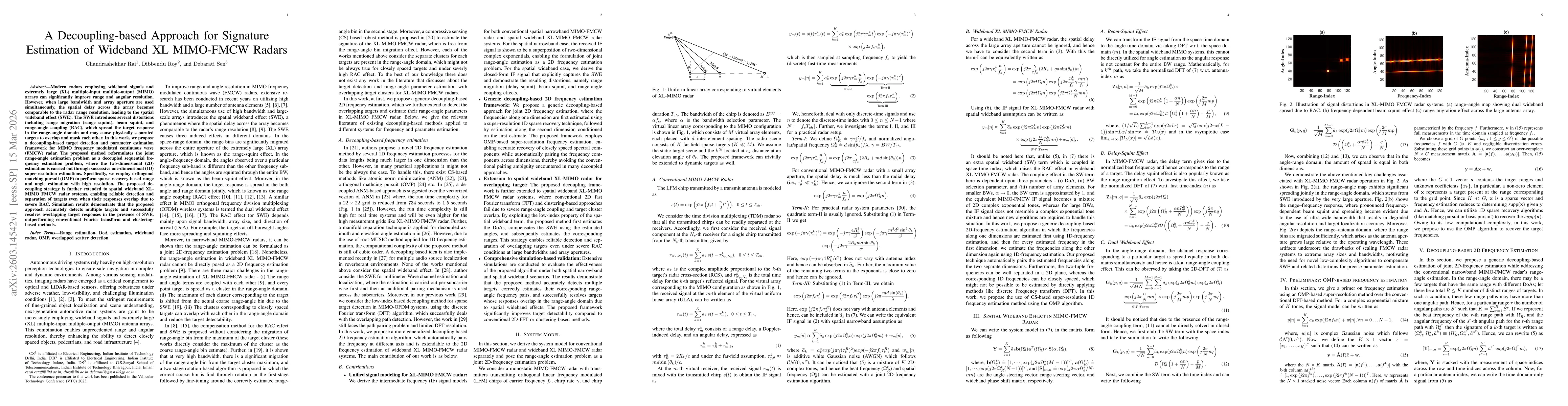 Thumbnail for A Decoupling-based Approach for Signature Estimation of Wideband XL MIMO-FMCW Radars