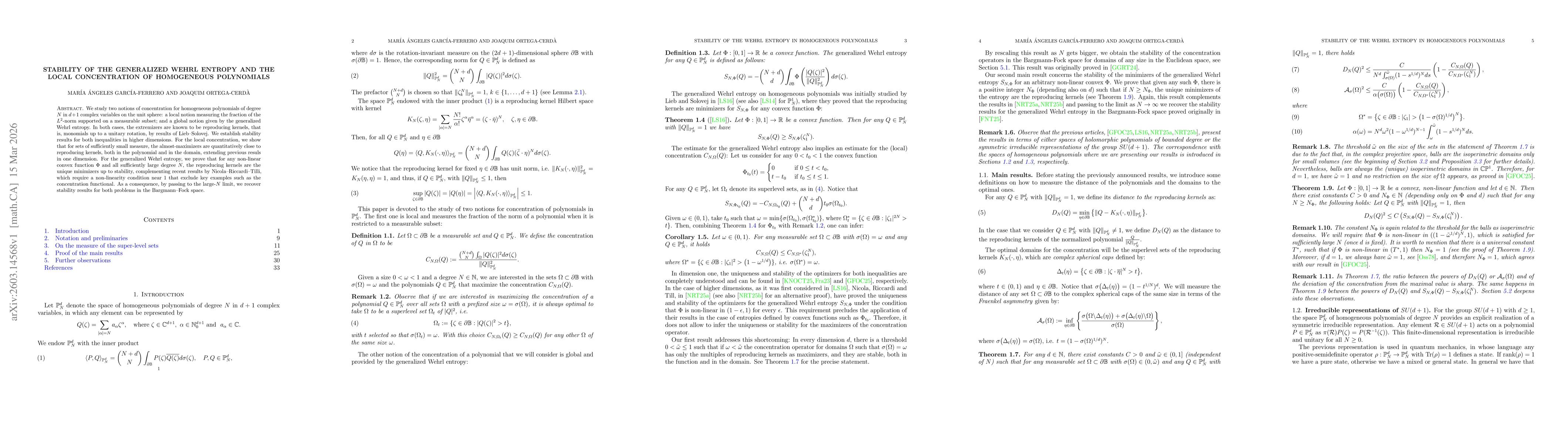 Thumbnail for Stability of the generalized Wehrl entropy and the local concentration of homogeneous polynomials