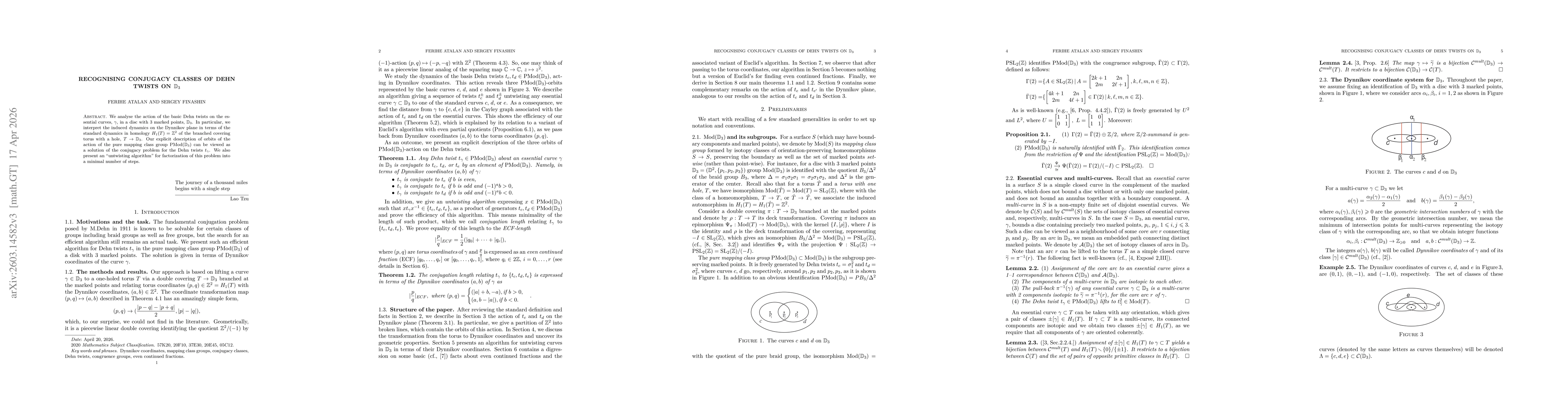 Thumbnail for Recognising conjugacy classes of Dehn twists on $\mathbb D_3$