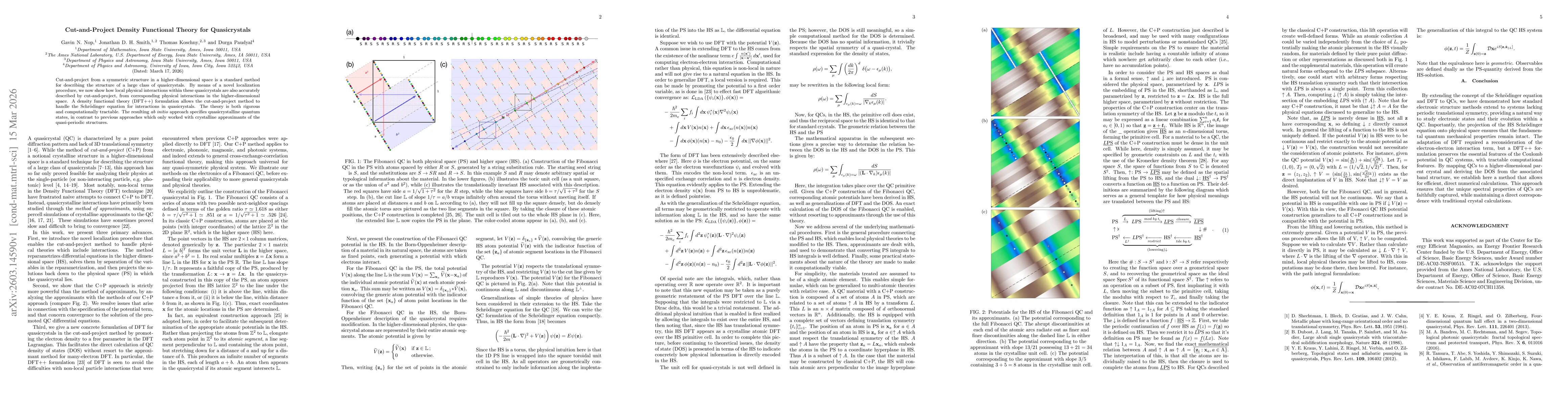 Thumbnail for Cut-and-Project Density Functional Theory for Quasicrystals