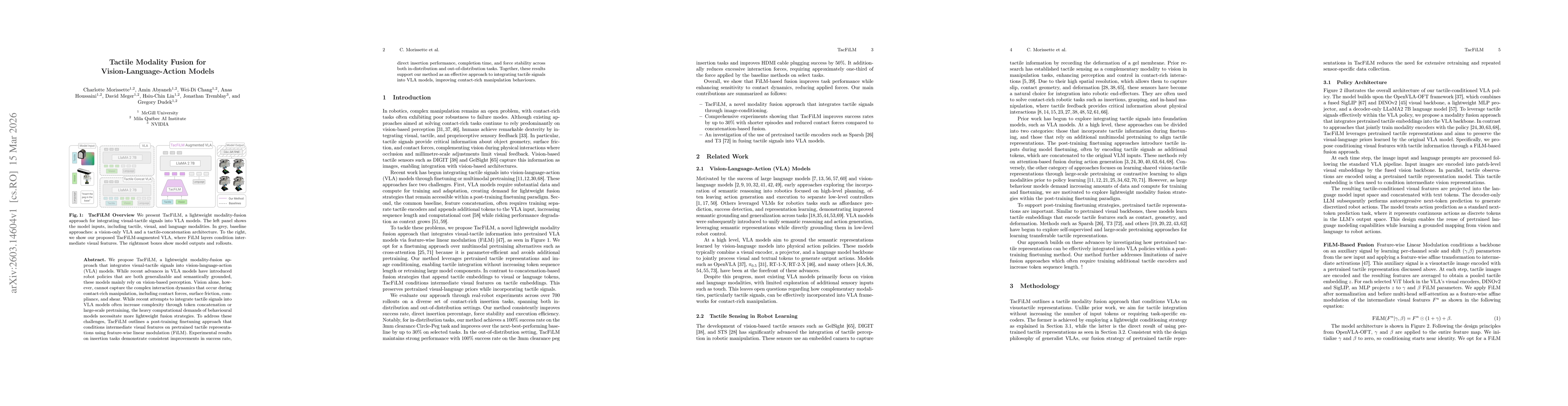 Thumbnail for Tactile Modality Fusion for Vision-Language-Action Models