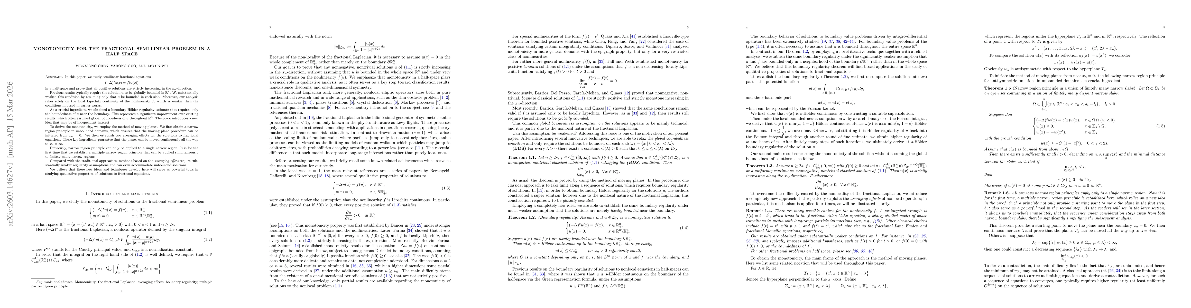 Thumbnail for Monotonicity for the fractional semi-linear problem in a half space