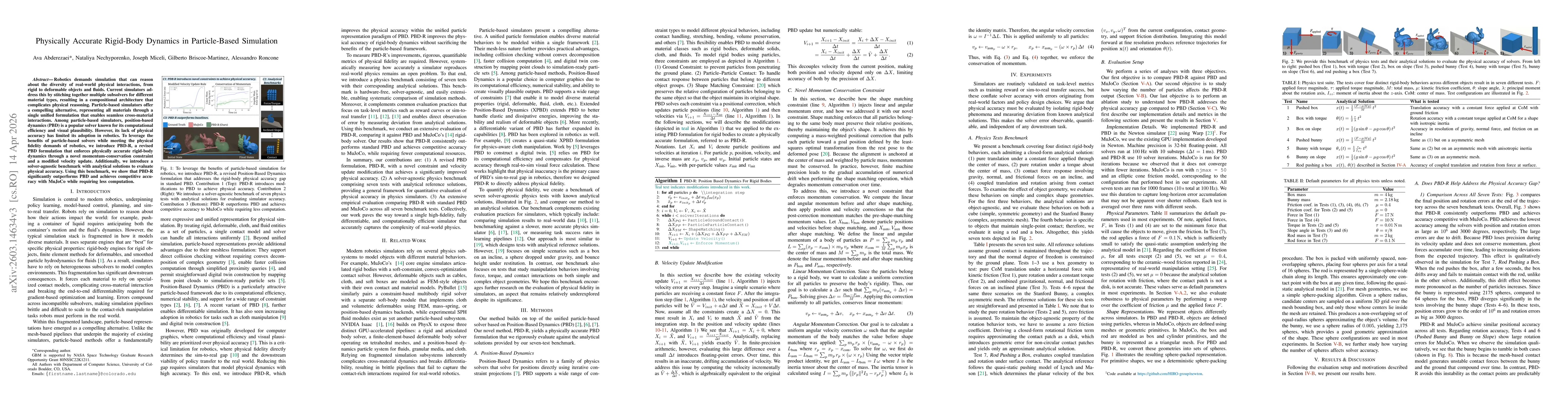 Thumbnail for Physically Accurate Rigid-Body Dynamics in Particle-Based Simulation
