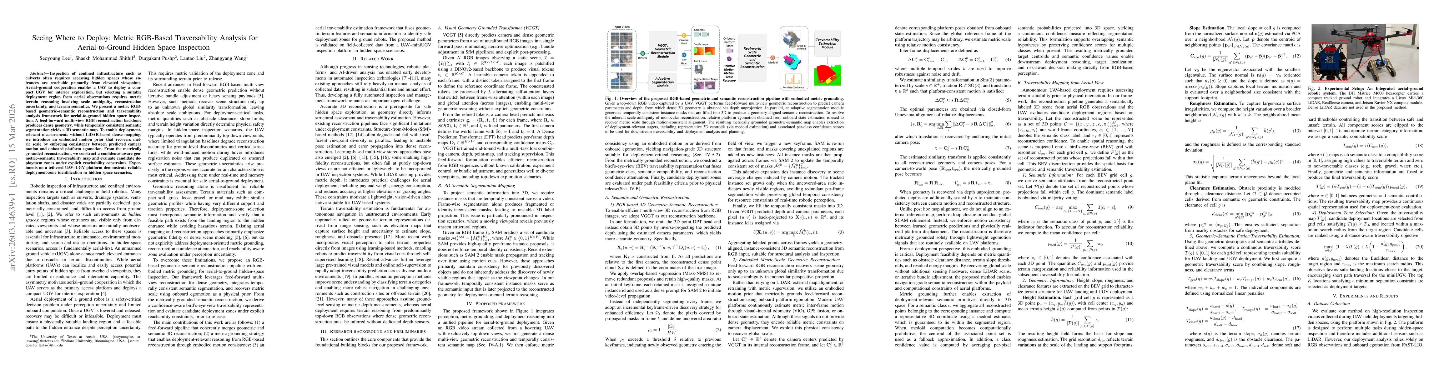 Thumbnail for Seeing Where to Deploy: Metric RGB-Based Traversability Analysis for Aerial-to-Ground Hidden Space Inspection