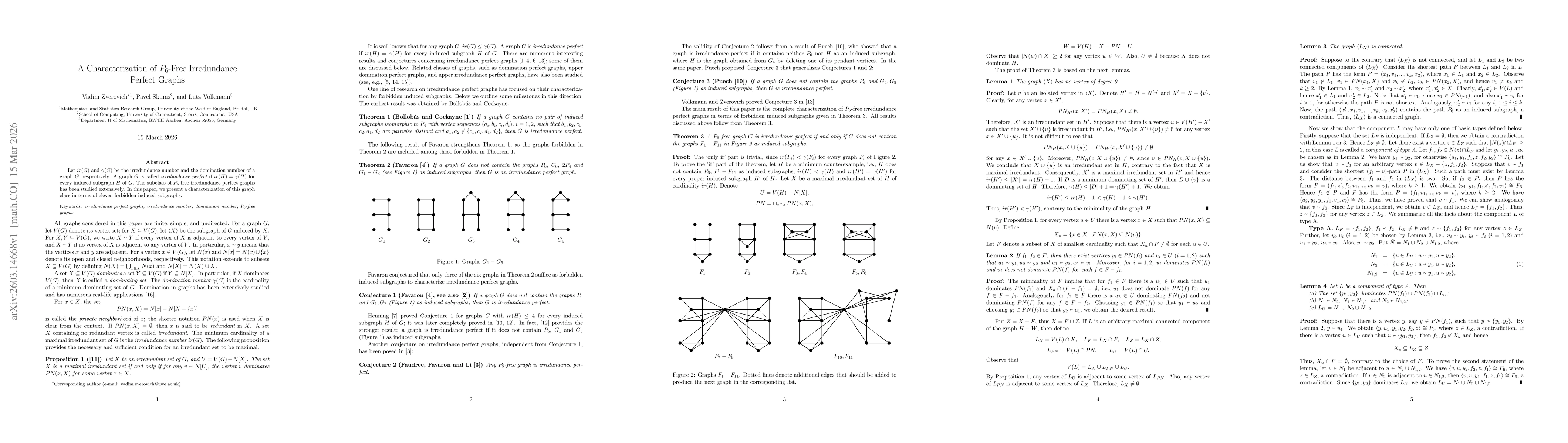 Thumbnail for A Characterization of P_6-Free Irredundance Perfect Graphs
