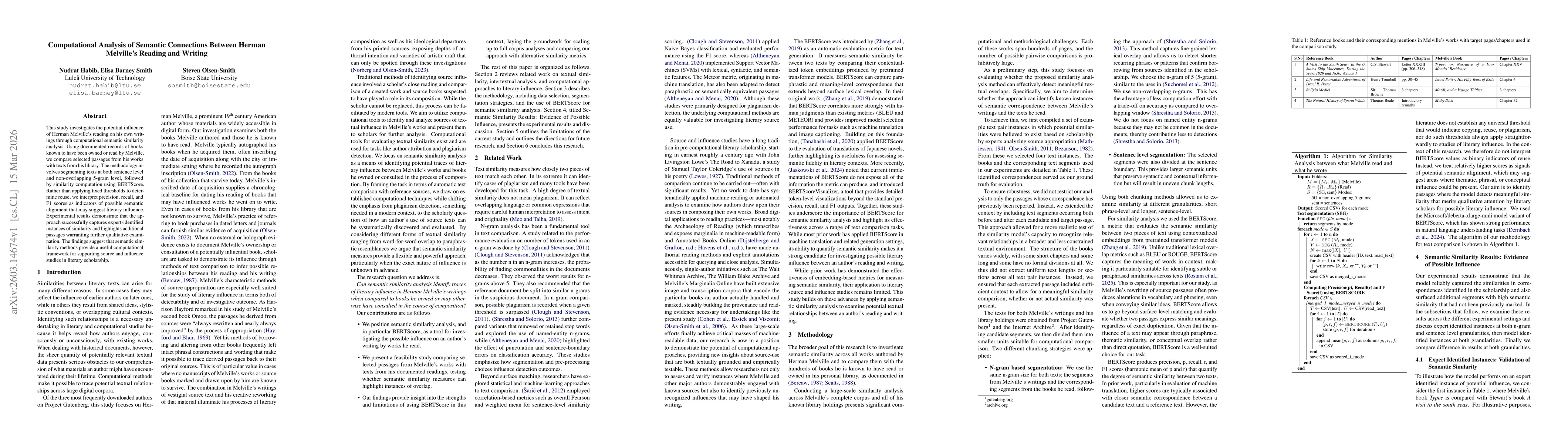 Thumbnail for Computational Analysis of Semantic Connections Between Herman Melville Reading and Writing