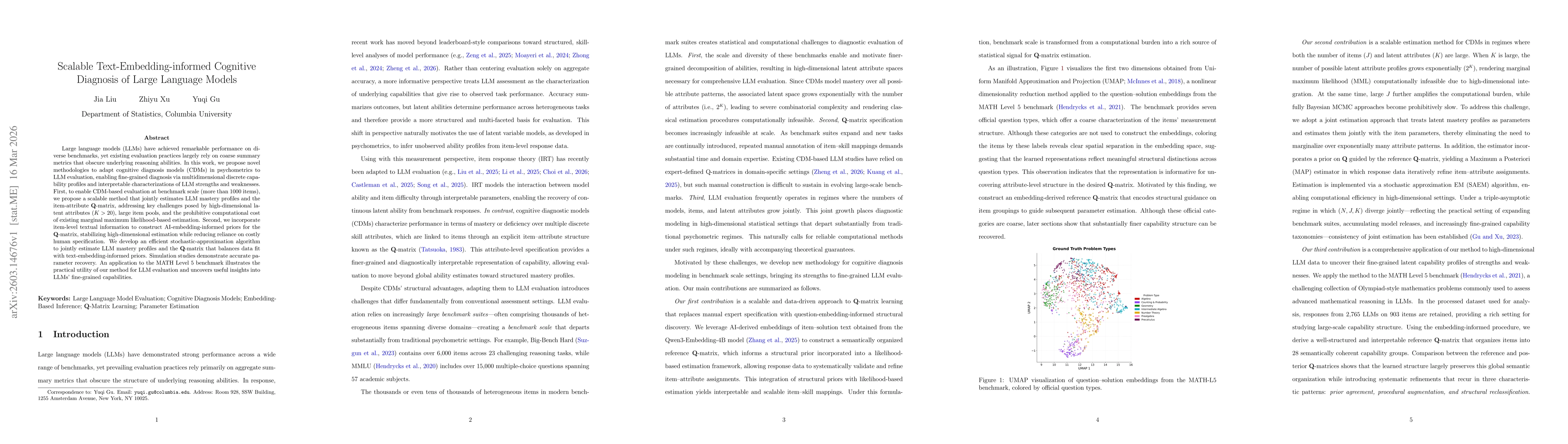 Thumbnail for Scalable Text-Embedding-informed Cognitive Diagnosis of Large Language Models