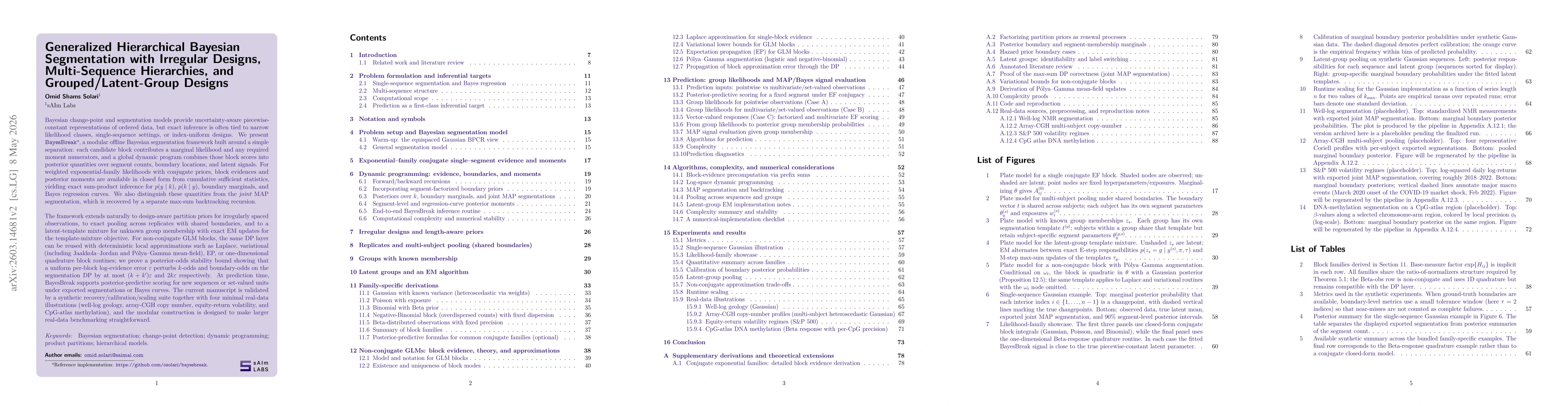 Thumbnail for \texttt{BayesBreak}: Generalized Hierarchical Bayesian Segmentation with Irregular Designs, Multi-Sample Hierarchies, and Grouped/Latent-Group Designs