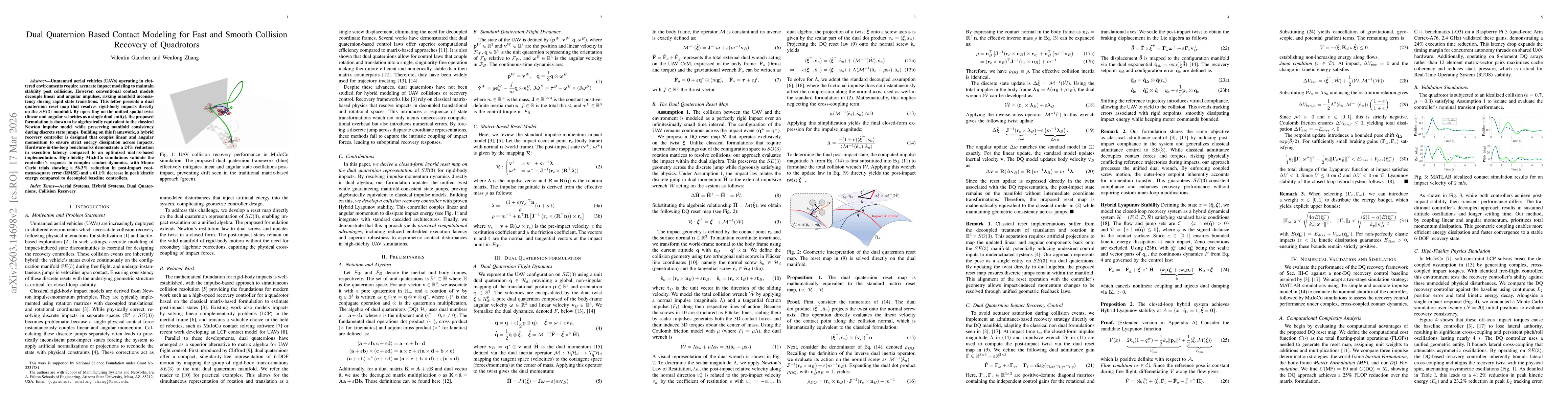 Thumbnail for A Dual Quaternion Framework for Collision Recovery of Quadrotor