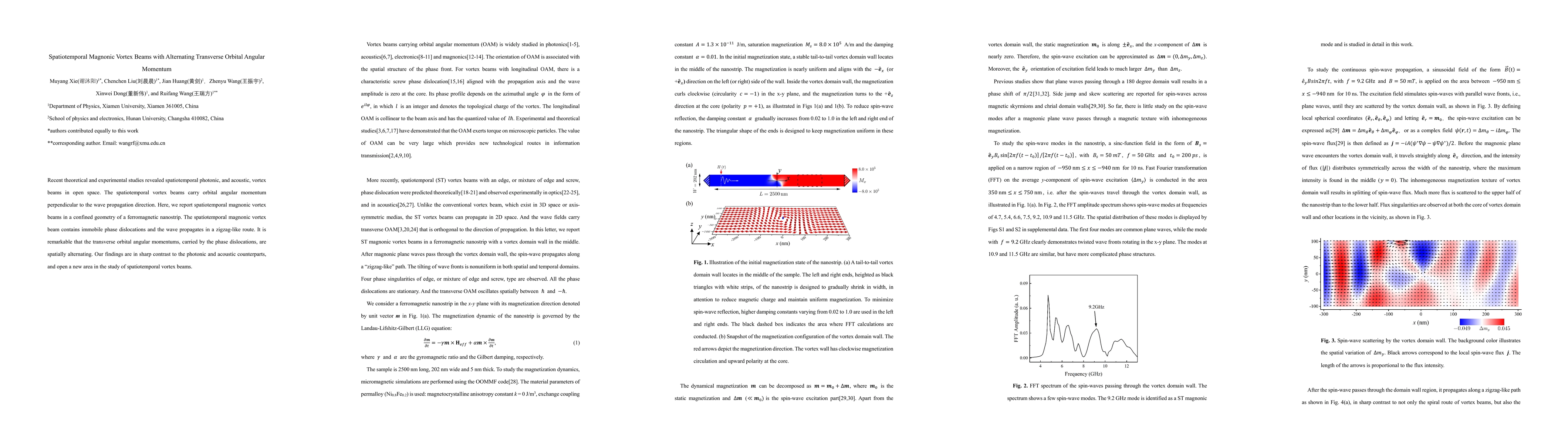 Thumbnail for Spatiotemporal Magnonic Vortex Beams with Alternating Transverse Orbital Angular Momentum