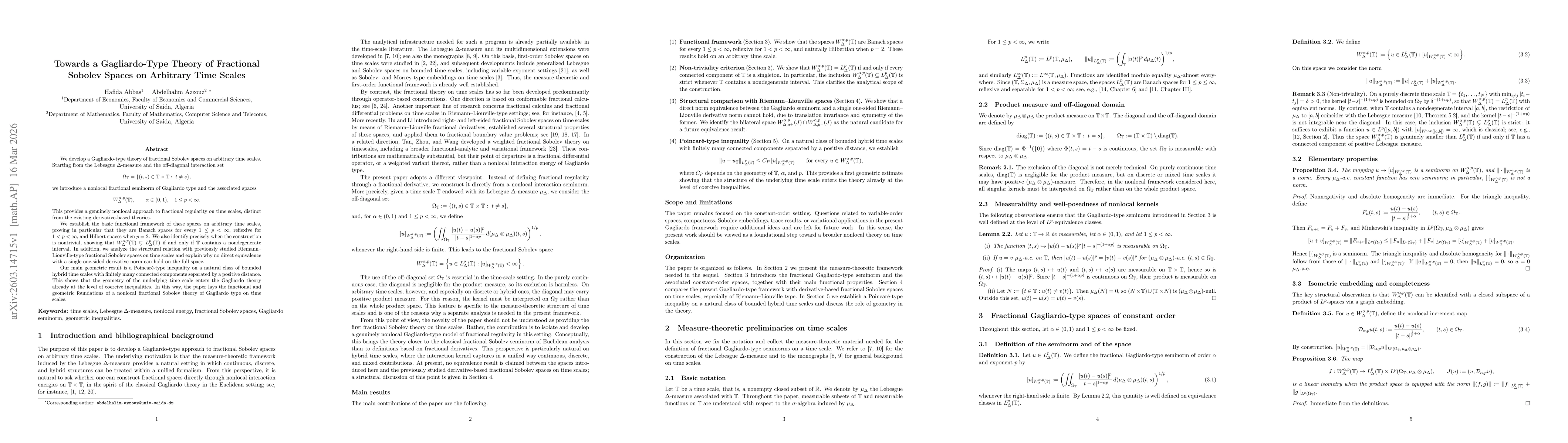 Thumbnail for Towards a Gagliardo-Type Theory of Fractional Sobolev Spaces on Arbitrary Time Scales