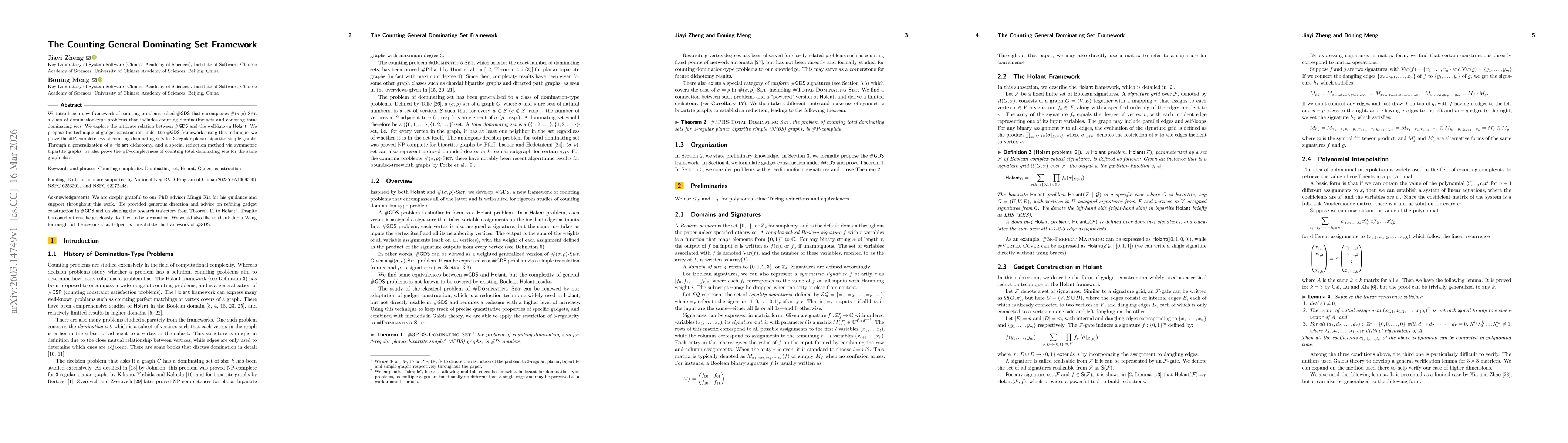 Thumbnail for The Counting General Dominating Set Framework