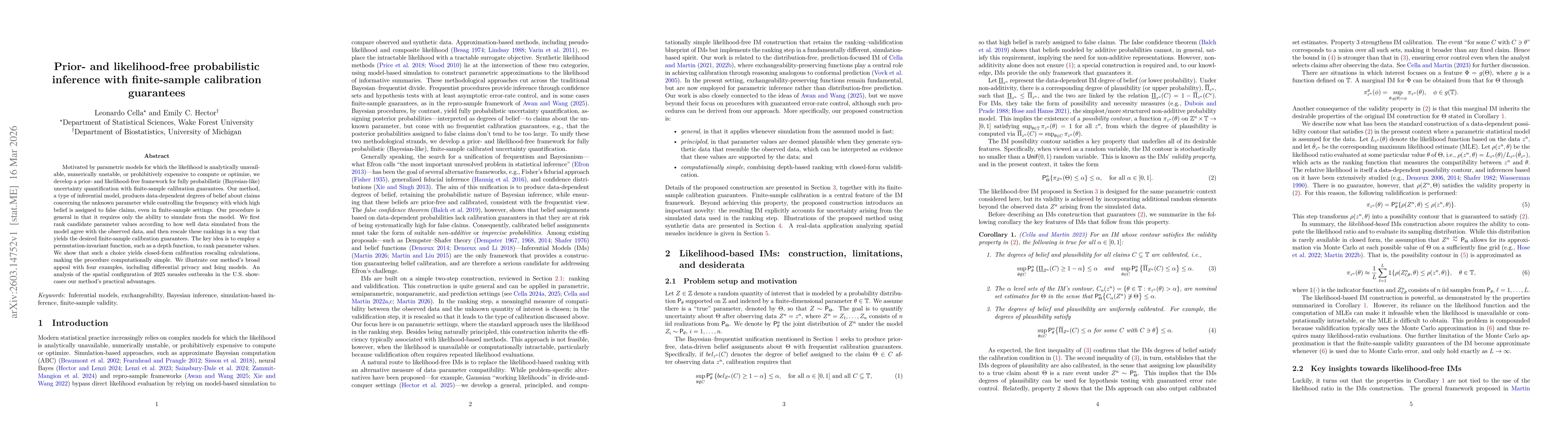 Thumbnail for Prior- and likelihood-free probabilistic inference with finite-sample calibration guarantees